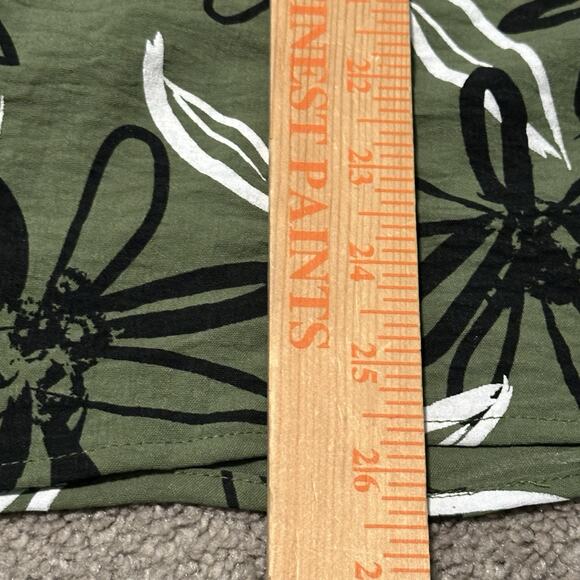 Adrienne Vittadini XL Blouse V-Neck Long Sleeve Ruffle Hem Button Front Green - Picture 5 of 9